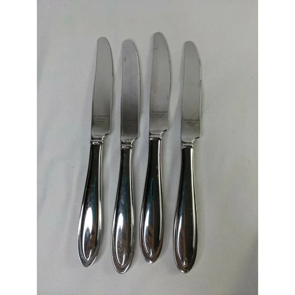 Lenox Medford Stainless Glossy 18/10 Flatware Knife Lot of 4